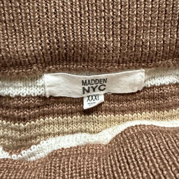 Madden NYC 3XL 2 Piece Set Striped Knit Ruffle Crop Top Mini Skirt Boho - Picture 4 of 7